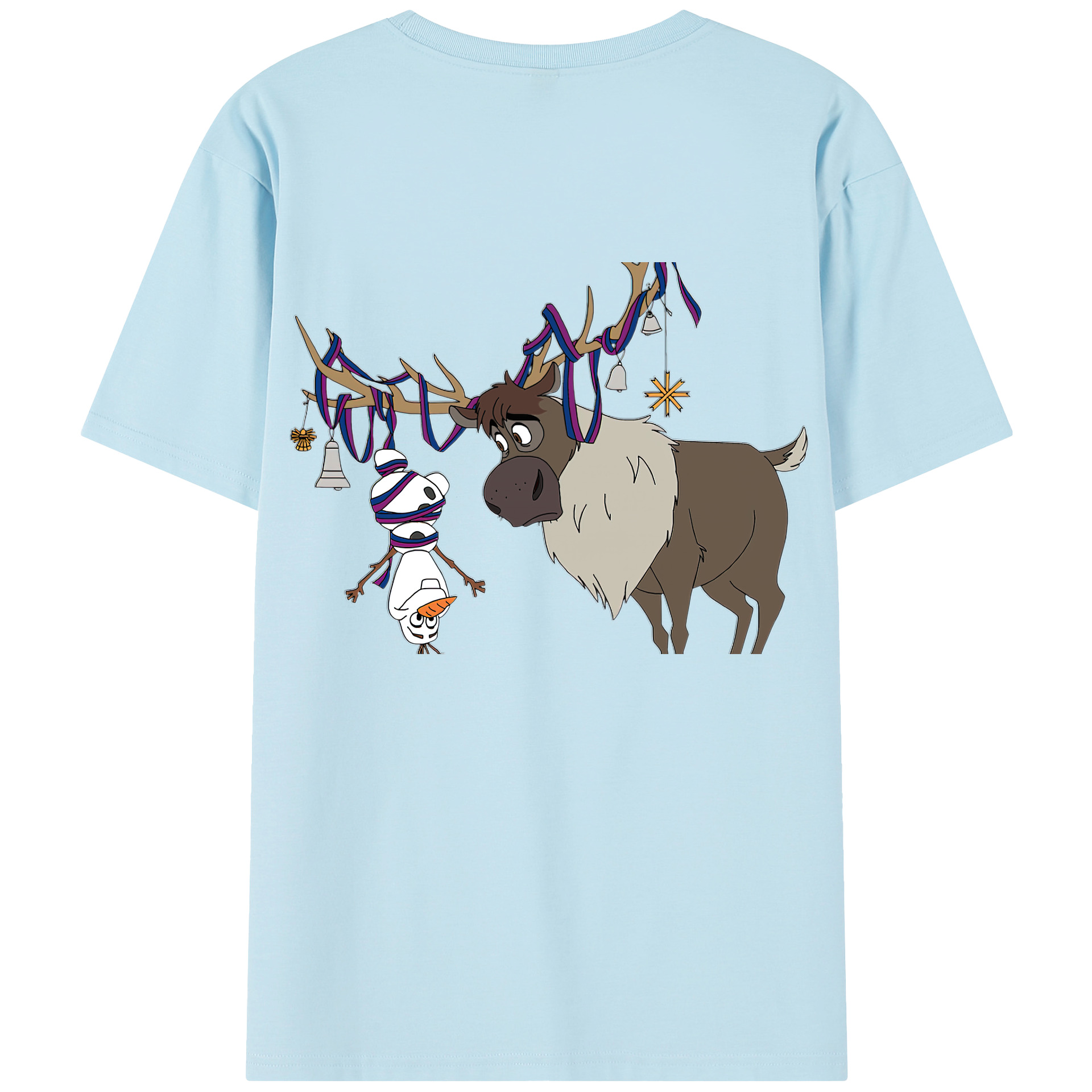（画像用） アナと雪の女王 アンナ エルサ Frozen Anna Elsa 綿100％半袖Tシャツ（背面プリント）